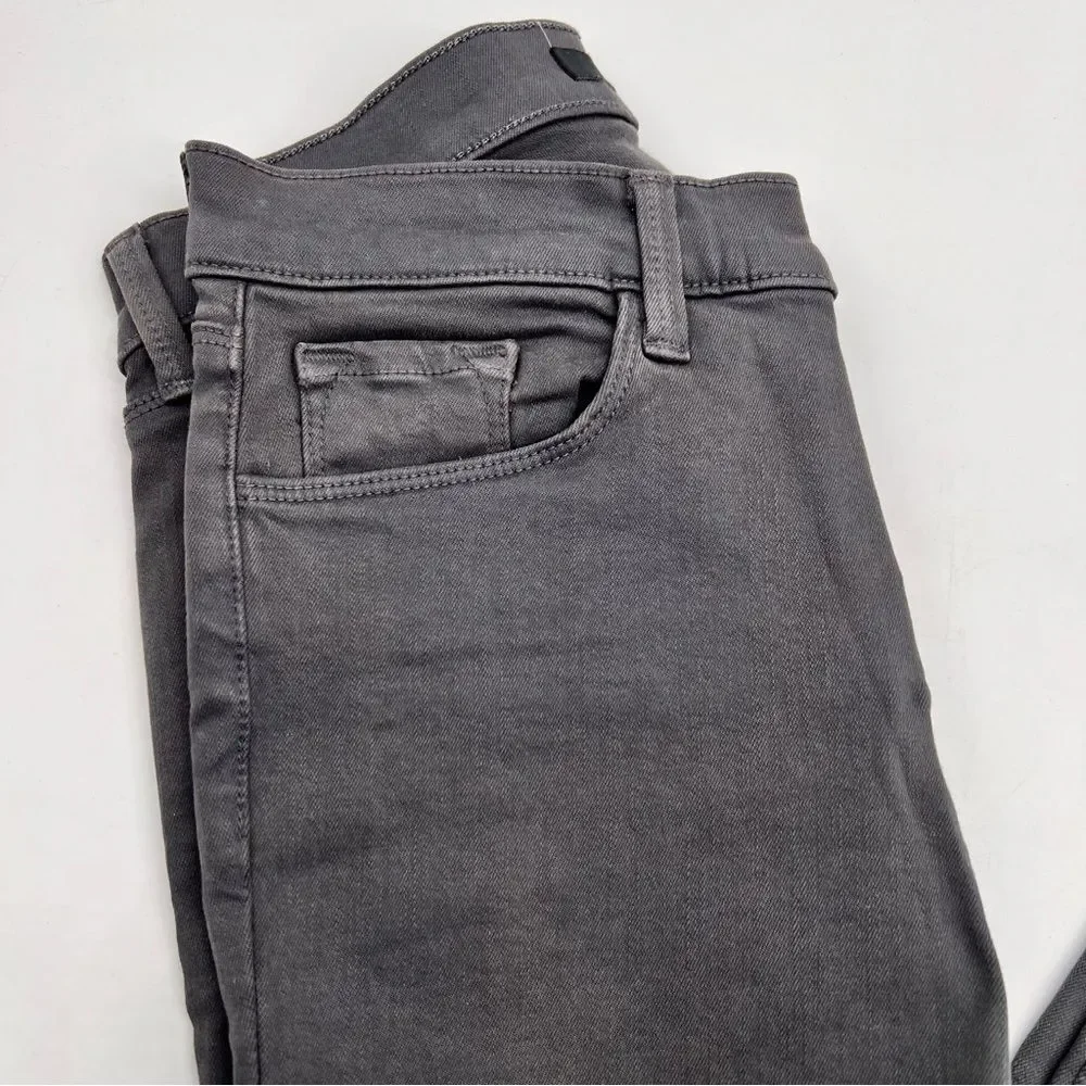 J Brand Factory Distressed Cropped Demen Grey Mid-Rise w/Raw un-Hem Size 25